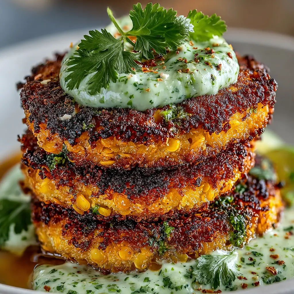A vegetarian sweet potato burger patty on a plate, demonstrating the firm and hearty texture of the finished dish.