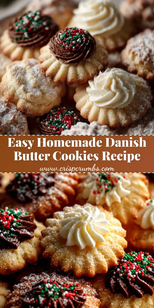 Danish Butter Cookies Recipe (Authentic & Easy) 4 An authentic Danish Butter Cookies Recipe resulting in golden, crisp, and perfectly swirled homemade cookies arranged neatly in a classic blue tin.