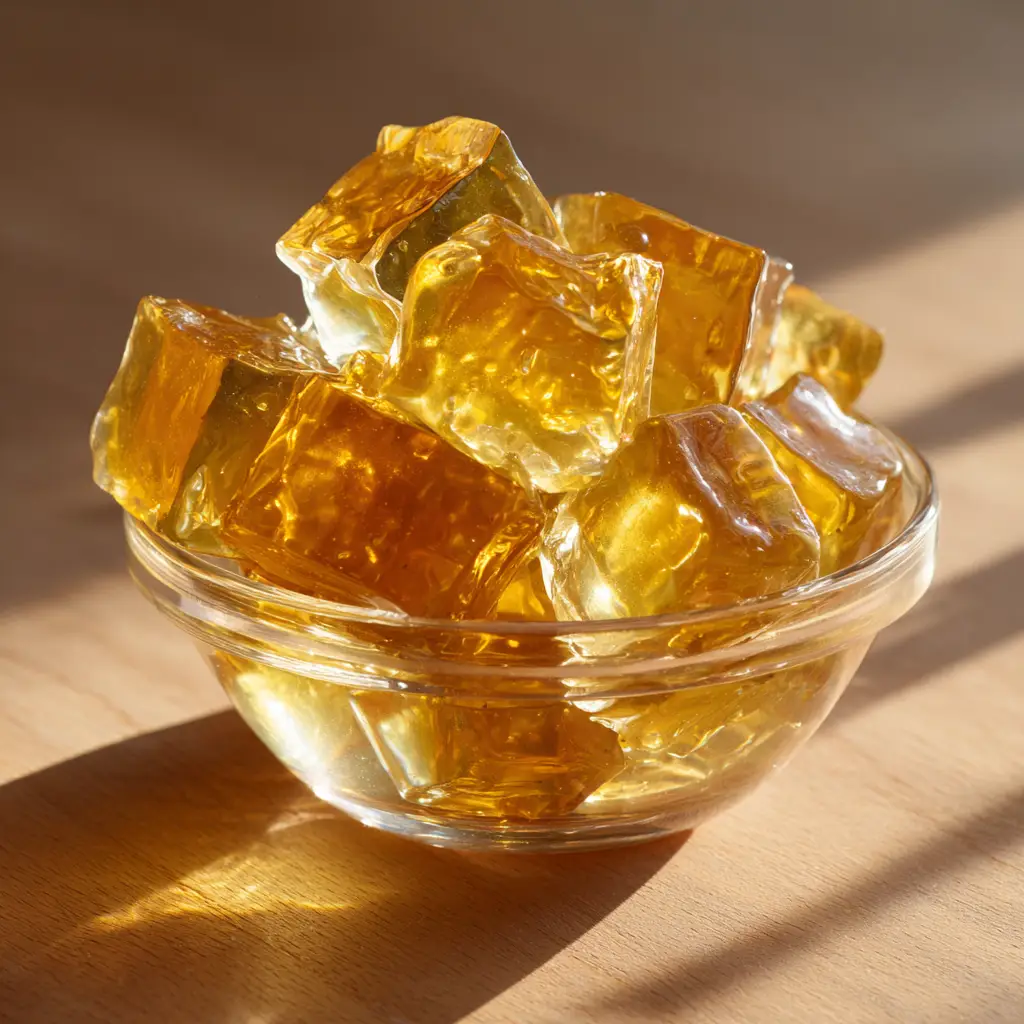Viral Gelatin Recipe (That's Actually Worth the Hype) 1 A glass dish filled with the viral gelatin recipe after chilling, ready to be sliced into individual servings. A healthy gelatin dessert.