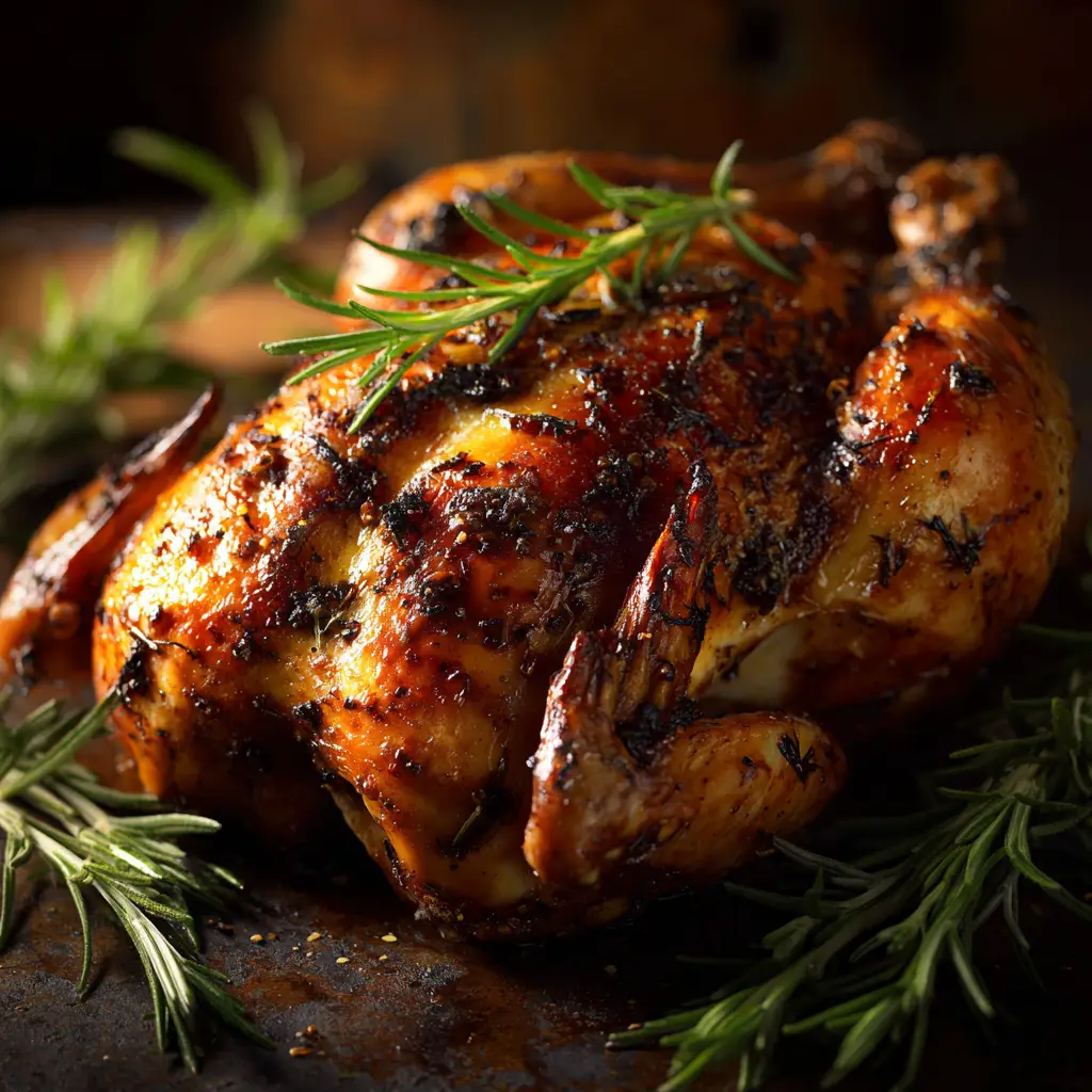 Slices of juicy crockpot rotisserie chicken being served, showing the tender meat and crispy skin.