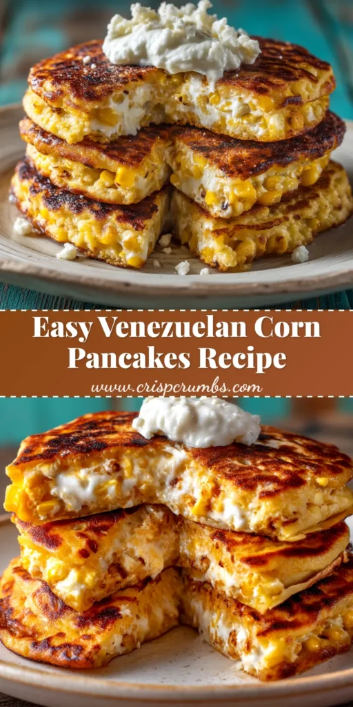 Cachapas Recipe (The Ultimate Guide to Venezuelan Corn Pancakes) 3 A stack of folded cachapas recipe pancakes filled with melted white cheese, showcasing their golden-brown texture on a rustic plate.