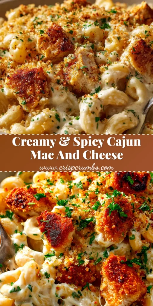 Cajun Chicken Mac and Cheese: The Creamiest, Dreamiest Recipe 4 A large white bowl filled with creamy Cajun Chicken Mac and Cheese, topped with fresh parsley. The perfect spicy and cheesy comfort food dinner.