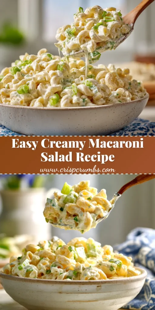 Macaroni Salad Recipe: The Ultimate Creamy & Classic Dish 4 A large white bowl filled with a classic macaroni salad recipe, showing creamy dressing, elbow pasta, and flecks of red pepper and celery.