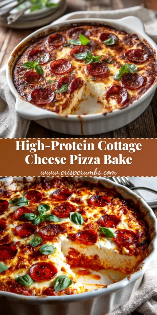 Cottage Cheese Pizza Bake (The Ultimate High-Protein, Low-Carb Recipe!) 3 A slice of delicious Cottage Cheese Pizza Bake on a plate, showcasing the cheesy topping and pepperoni. This high-protein, low-carb recipe is a healthy pizza alternative.