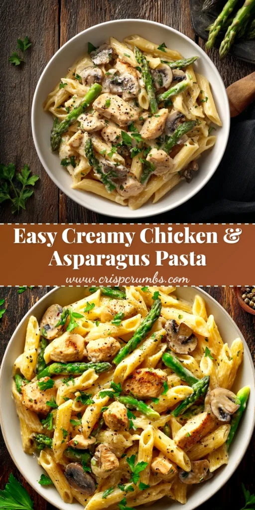 Creamy Chicken Penne (The Easiest, Most Delicious Recipe) 4 An overhead shot of a white bowl filled with Creamy Chicken Penne, garnished with fresh parsley and grated Parmesan cheese. The pasta is coated in a rich, velvety cream sauce.