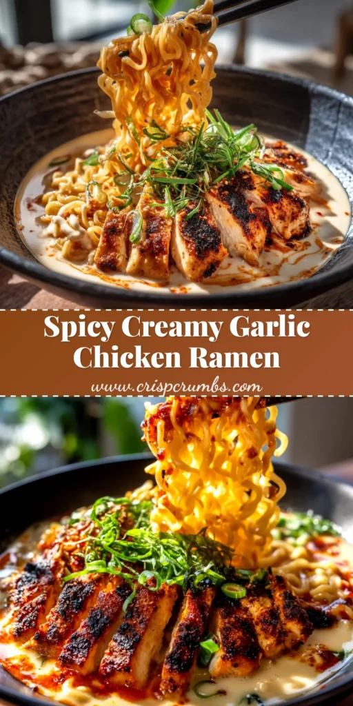 Creamy Chicken Ramen (The Ultimate 30-Minute Recipe) 4 A beautiful overhead shot of a bowl of Creamy Chicken Ramen, showcasing the rich broth, chicken, and a soft-boiled egg.