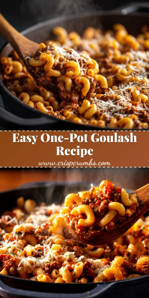 Easy Goulash Recipe (The Best One-Pot Comfort Food) 3 A delicious and easy goulash recipe served in a white bowl. This one-pot American goulash is the perfect weeknight comfort food.