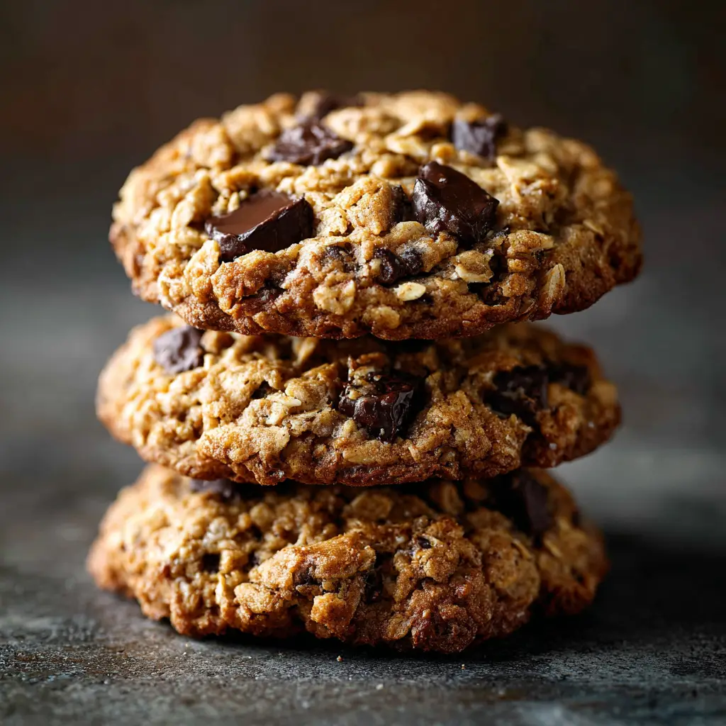 No Sugar No Flour Cookies (That Actually Taste Good!) 1 A row of healthy banana oatmeal cookies lined up on a baking sheet after being cooked, ready to be enjoyed as a guilt-free treat.