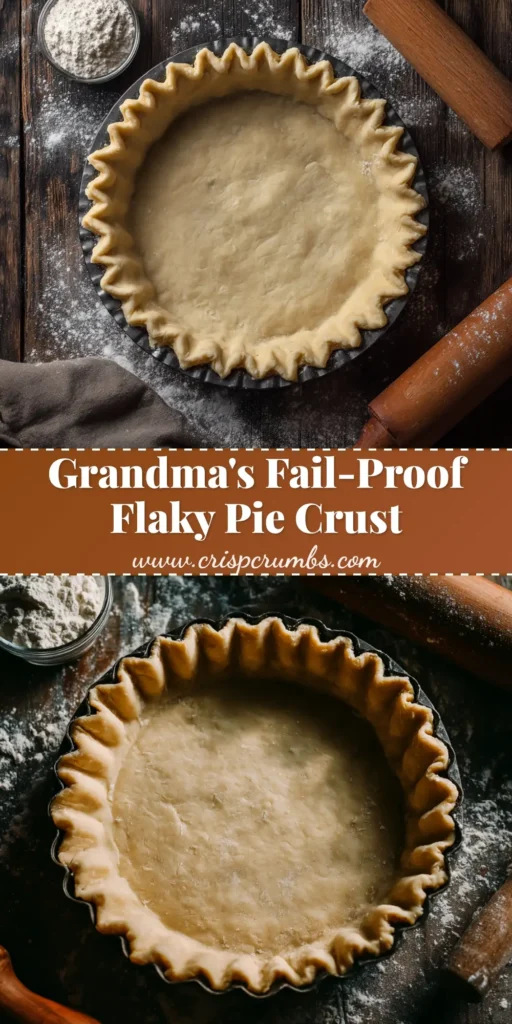 Pie Crust Recipe (The Only One You'll Ever Need) 3 A foolproof pie crust recipe resulting in a flaky, golden-brown crust. The image shows a perfectly crimped pie crust ready for filling.