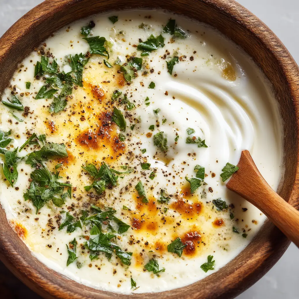 Garlic Sauce for Pizza (Creamy & Perfect for Dipping!) 1 A bowl of homemade garlic dipping sauce next to a freshly baked pizza with golden crust.
