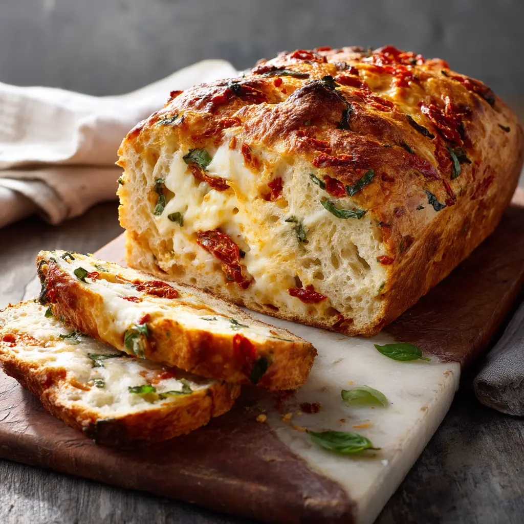 Tomato Basil Bread (Easy Artisan Recipe) 1 Step-by-step process of making Tomato Basil Bread, showing the soft dough being kneaded on a floured surface before rising.