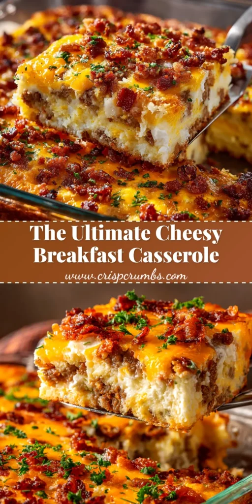 A savory and cheesy make-ahead breakfast casserole in a baking dish. The perfect easy recipe for holidays and brunch that everyone will love.