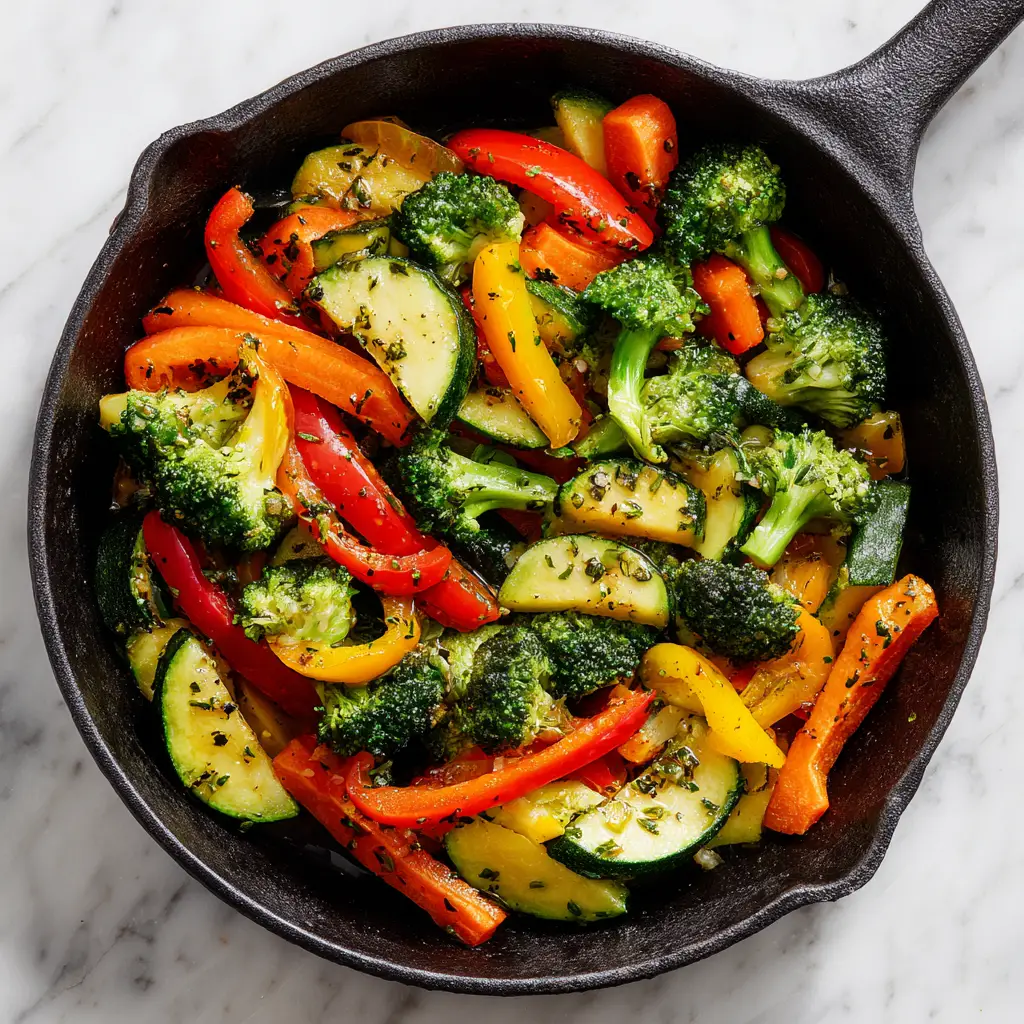 Healthy Sautéed Vegetables: Your Go-To Recipe for a Quick Side Dish 1 A final plated dish of the best sautéed vegetables, seasoned and ready to serve, highlighting the vibrant colors and fresh ingredients.