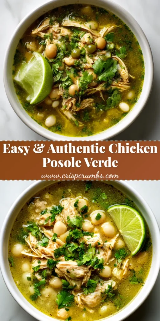 Slow Cooker Chicken Posole Verde (The Easiest Recipe!) 3 A vibrant bowl of Slow Cooker Chicken Posole Verde, topped with fresh radishes, cilantro, and avocado. The perfect easy and flavorful weeknight dinner.