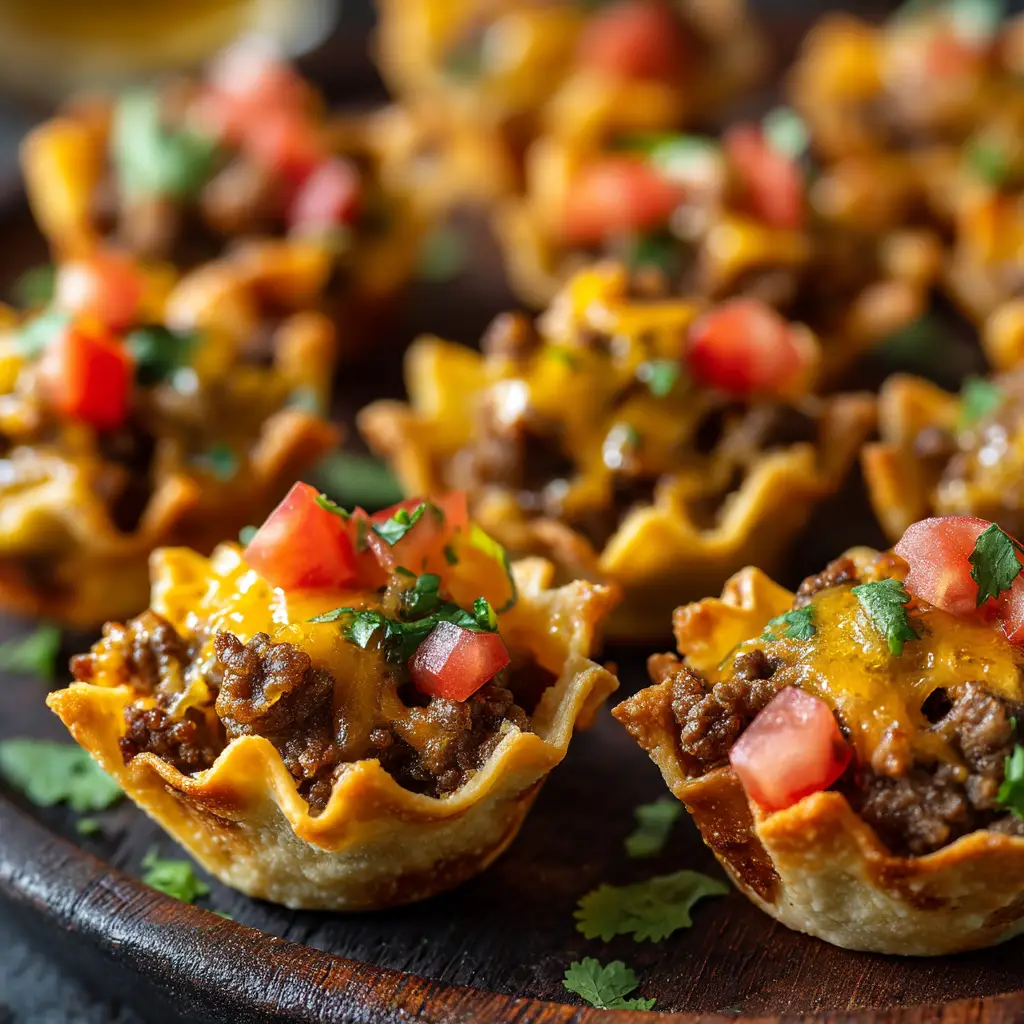 Taco Ranch Bites: The Ultimate 30-Minute Party Appetizer 1 A close-up of a single taco ranch bite, showcasing the golden crescent roll crust filled with seasoned meat and cheese.