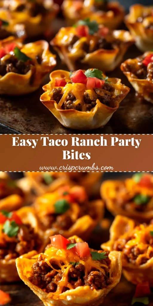 Taco Ranch Bites: The Ultimate 30-Minute Party Appetizer 4 A platter of golden-brown Taco Ranch Bites fresh from the oven. These cheesy appetizers are perfect for parties and game day.