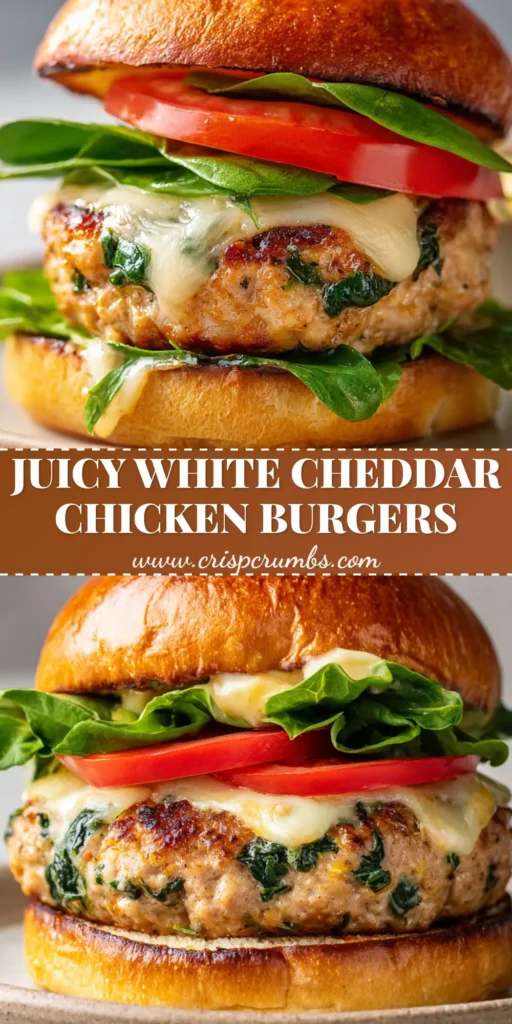 A fully assembled Spinach Chicken Burger on a toasted brioche bun, featuring a juicy patty with melted white cheddar, green leaf lettuce, red tomato, and creamy mayo.