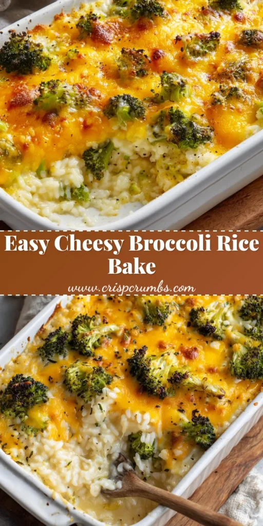 Ultimate Creamy Broccoli Cheese Rice Casserole 4 A rectangular white ceramic baking dish filled with freshly baked broccoli cheese rice casserole with bubbly golden-brown cheddar cheese and bright green broccoli florets.