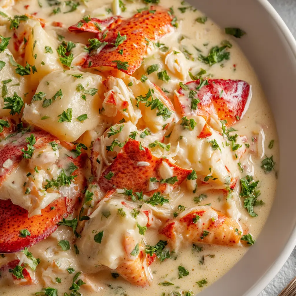 Lobster Pot Pie Recipe (The Ultimate Comfort Food) 1 Two individual lobster pot pies with golden-brown puff pastry crusts, fresh out of the oven and ready to serve.