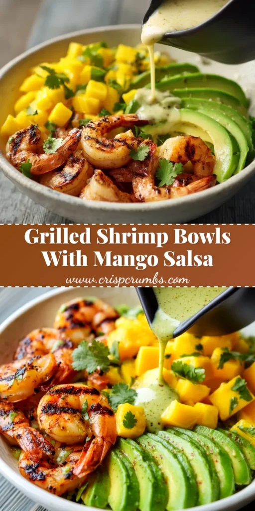 Shrimp and Avocado Bowl (Quick & Healthy Recipe) 3 An overhead shot of a healthy Shrimp and Avocado Bowl, with juicy shrimp, creamy avocado, cherry tomatoes, and a vibrant cilantro lime dressing in a white bowl.