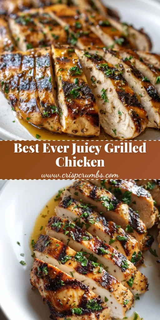 Grilled Chicken Marinade: The Secret to Juicy, Glossy, Restaurant-Style Results 4 A smartphone photo of sliced Grilled Chicken Marinade on a white plate with diagonal char marks and fresh parsley.