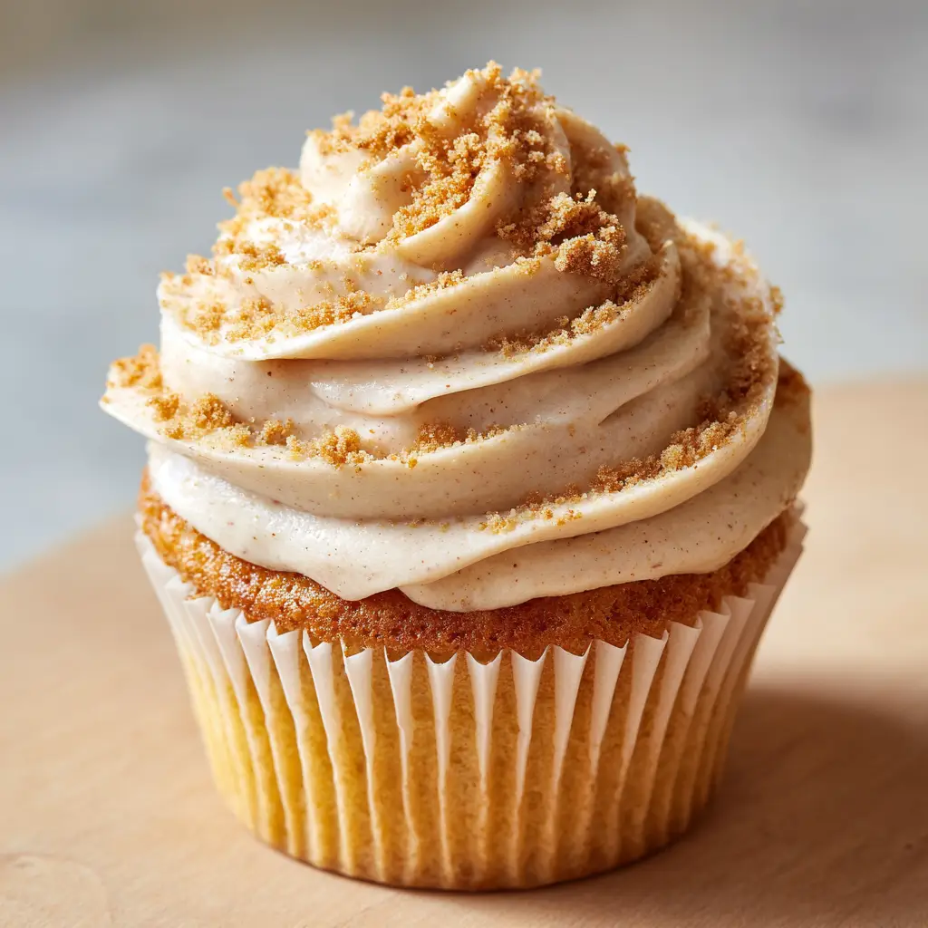 Brown Butter Frosting Recipe: The Ultimate Guide to Silky Beurre Noisette Buttercream 1 A sharp-piped mountain of pale tan frosting topped with toasted cake crumbs.