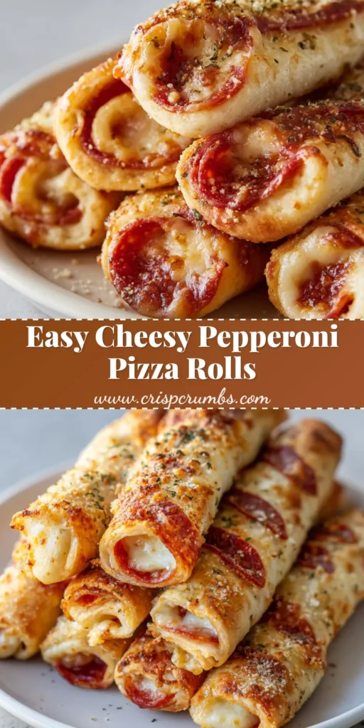 A stack of golden-brown Pepperoni Pizza Roll Breadsticks on a white plate with visible cheese pulls and garlic butter glaze.
