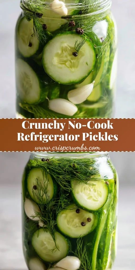 A wide-mouth mason jar filled with vertical cucumber spears, rounds, fresh dill, and garlic for Refrigerator Dill Pickles.