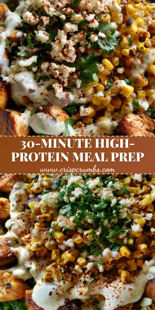 Chicken Street Corn Salad with Charred Yellow Corn and Lime Crema 4 A vibrant top-down view of Chicken Street Corn Salad in a white bowl featuring seared chicken, charred corn, and creamy dressing. (Chicken Street Corn Salad)