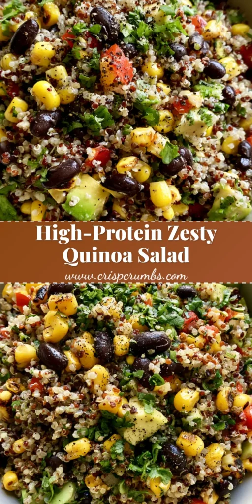 Black Bean Quinoa Salad: The Ultimate Nutrient-Dense Power Bowl 4 A top-down view of a vibrant Black Bean Quinoa Salad in a matte white bowl featuring charred corn and avocado.