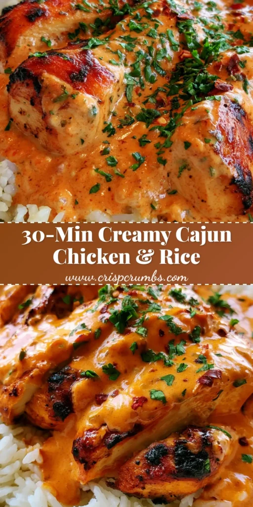 Creamy Cajun Chicken and Rice: A Bold and Velvety Weeknight Masterpiece 4 A top-down view of a white ceramic bowl filled with fluffy garlic rice and sliced Cajun seared chicken drenched in a thick orange-red cream sauce. (Creamy Cajun Chicken and Rice)