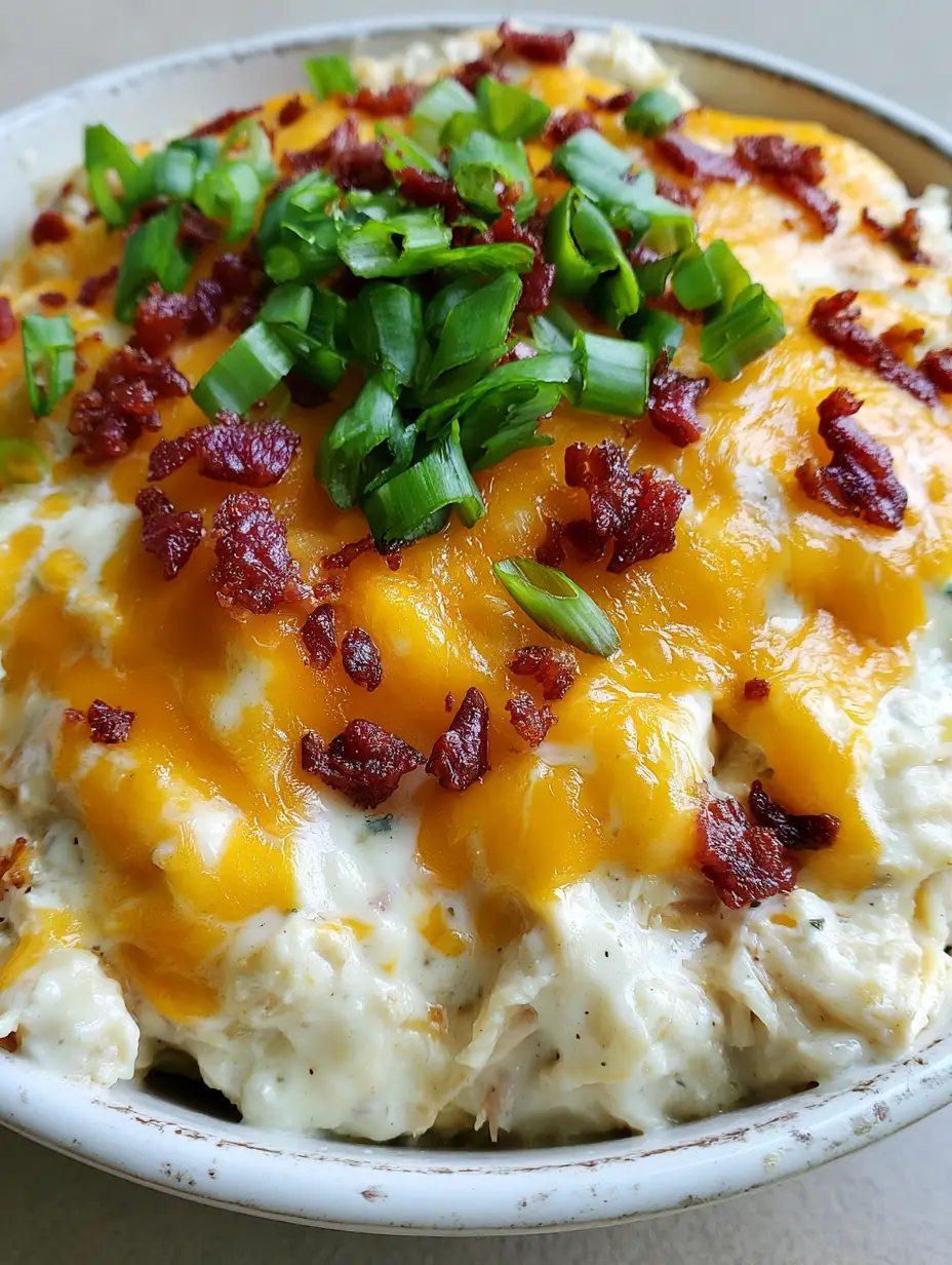 Slow Cooker Crack Chicken with Creamy Ranch and Melted Cheddar 3 Close up of shredded chicken breast saturated in thick ranch sauce with orange cheddar. (Slow Cooker Crack Chicken)
