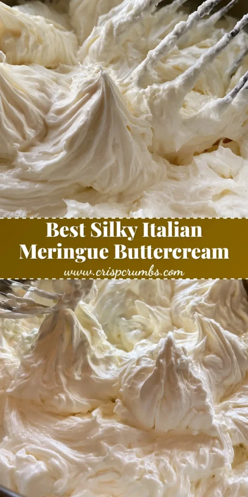 Italian Meringue Buttercream: The Ultimate Professional Guide to Silky Smooth Frosting 4 A stainless steel mixing bowl filled with thick, glossy Italian Meringue Buttercream featuring soft billowy peaks and a coated wire whisk. (Italian Meringue Buttercream)