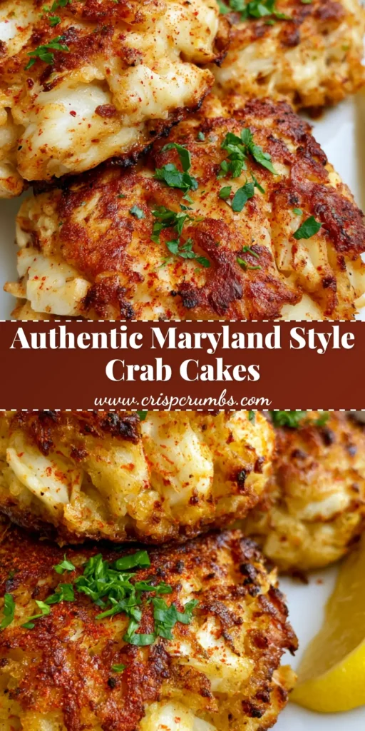 Old Bay Crab Cake Recipe: The Ultimate Maryland-Style Guide for Jumbo Lump Perfection 4 Three thick, round Maryland-style crab cakes on a white plate with parsley and a lemon wedge. (Old Bay Crab Cake Recipe)