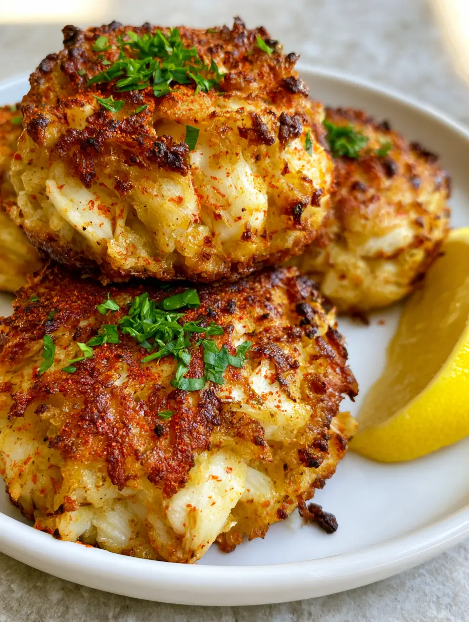 Old Bay Crab Cake Recipe: The Ultimate Maryland-Style Guide for Jumbo Lump Perfection 3 Close-up of golden-brown pan-seared crab cakes with visible lump meat and Old Bay seasoning. (Old Bay Crab Cake Recipe)