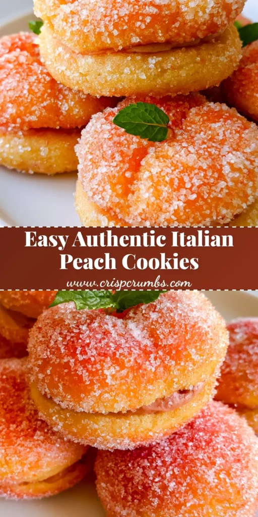 A close-up handheld smartphone photo of Italian Peach Cookies (Pesche Dolci) arranged on a white ceramic plate, featuring vibrant pink and orange sugar-coated finishes and green mint leaves.